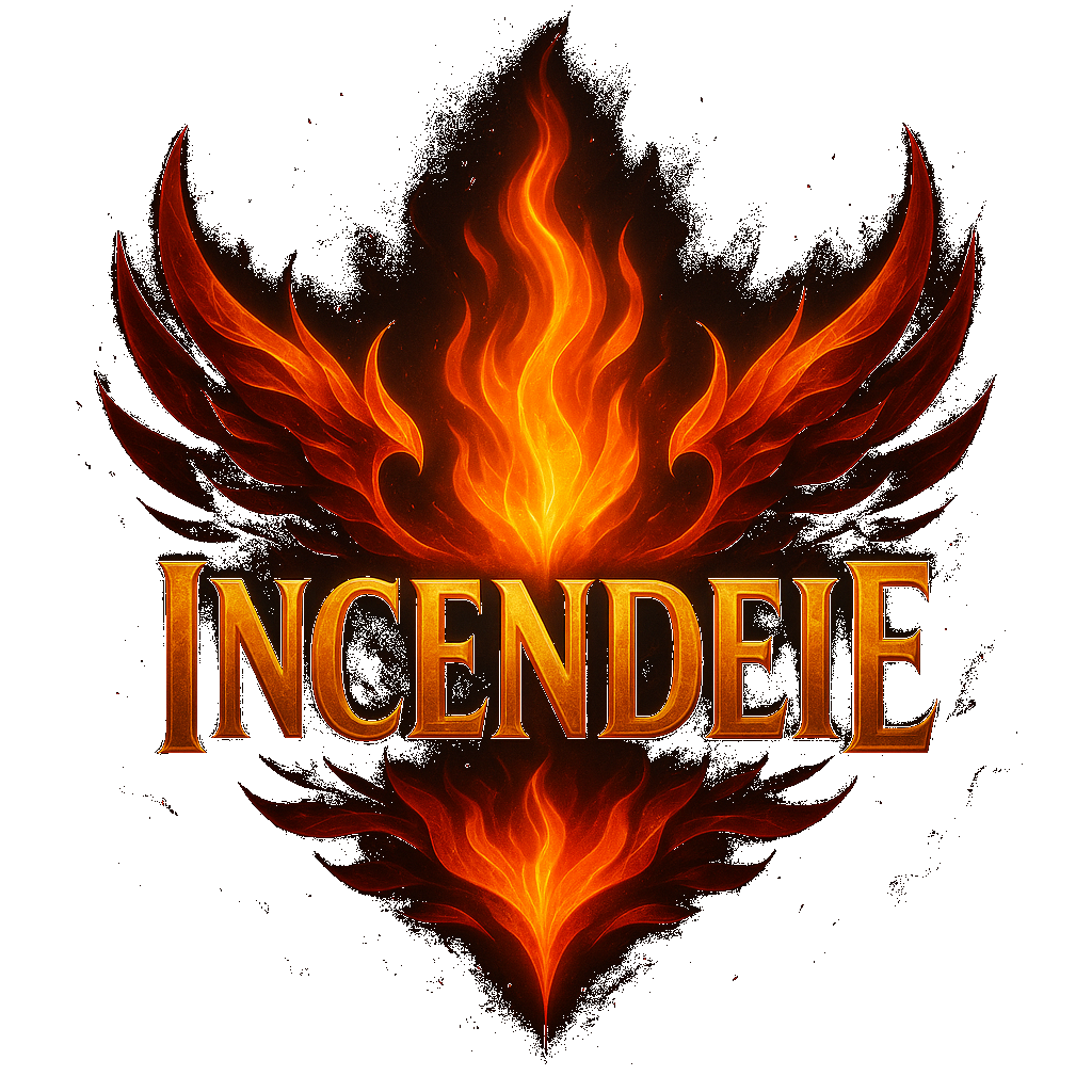 Logo Incendeie com Fênix de Fogo